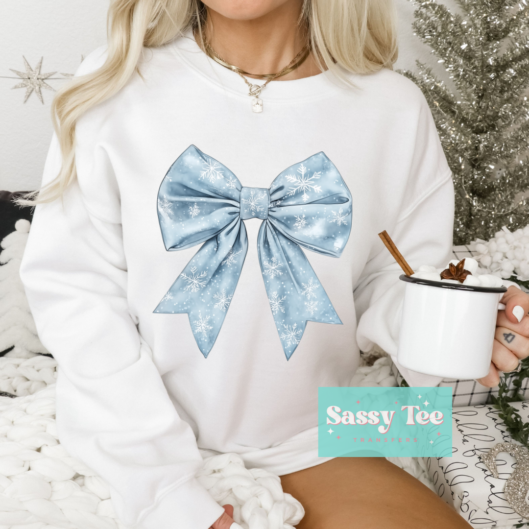 SNOWFLAKE BLUE BOW COQUETTE **Preorder Restock Ships in Est. 5-10 biz days**