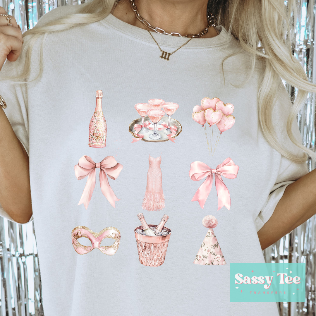 NYE PINK GOLD FLORAL COQUETTE BOW