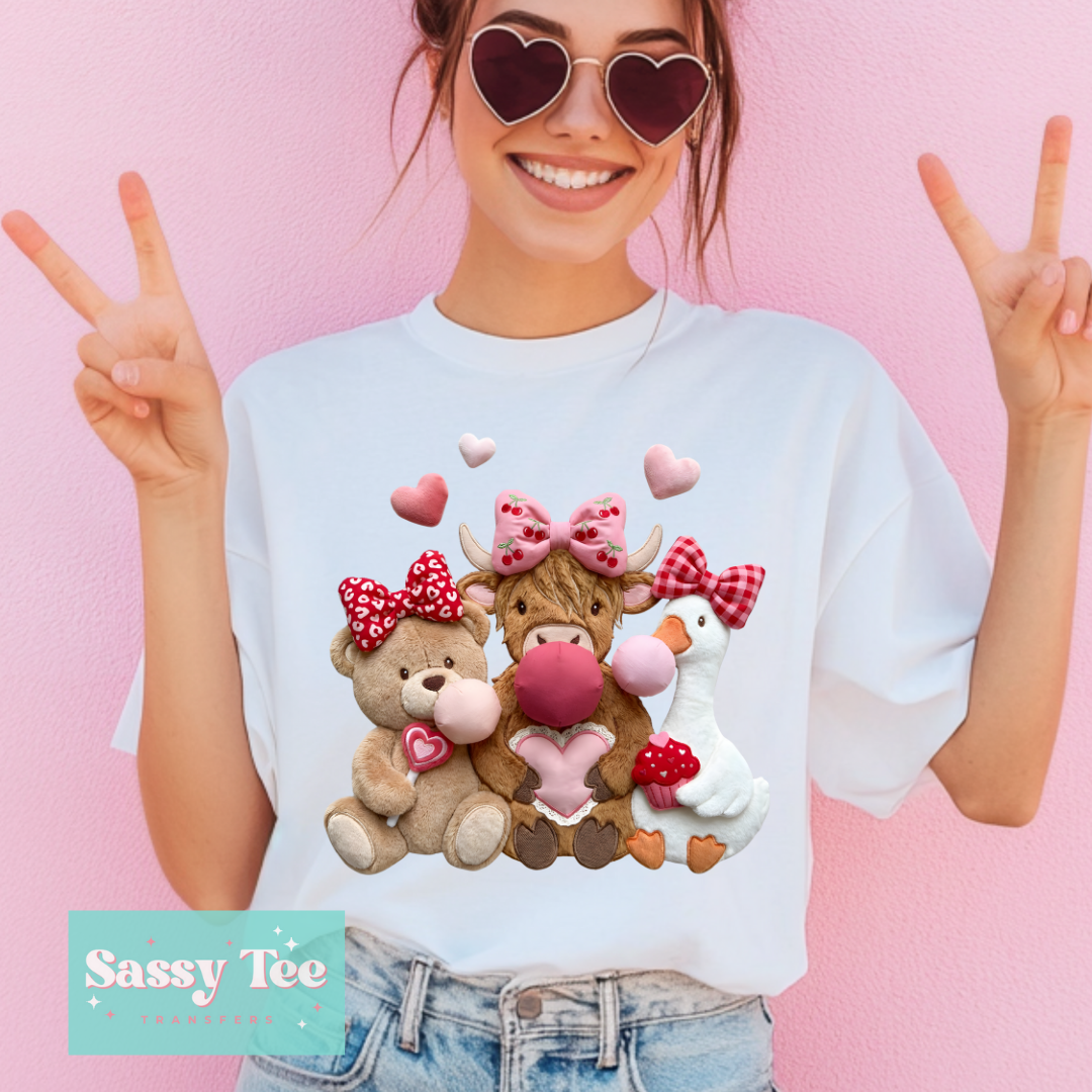 TEDDY HIGHLAND COW GOOSE VALENTINE FAUX **Preorder/Restock Ships in 5-10 biz days**