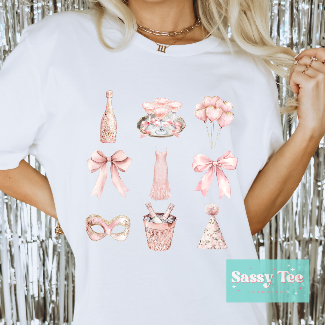 NYE PINK GOLD FLORAL COQUETTE BOW