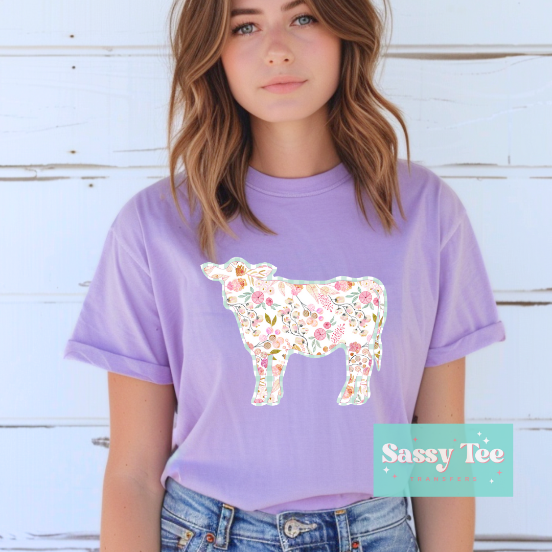 FLORAL COW PASTEL