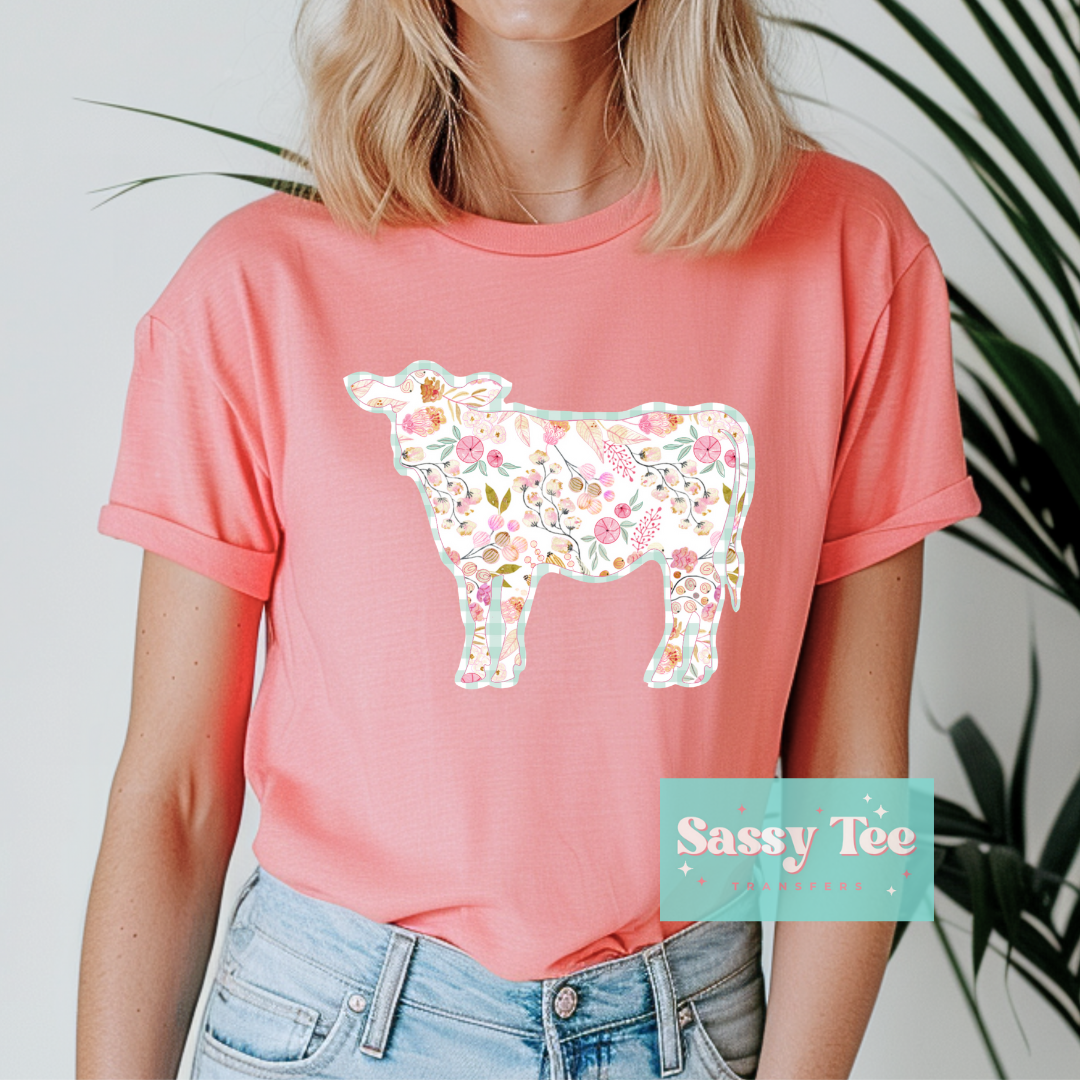 FLORAL COW PASTEL