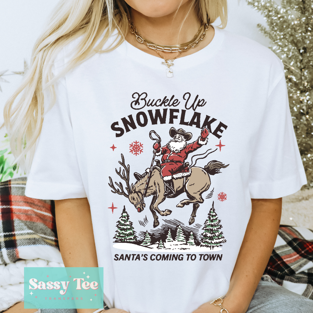 BUCKLE UP SNOWFLAKE SANTA **Preorder/Restock Ships in 5-10 biz days**