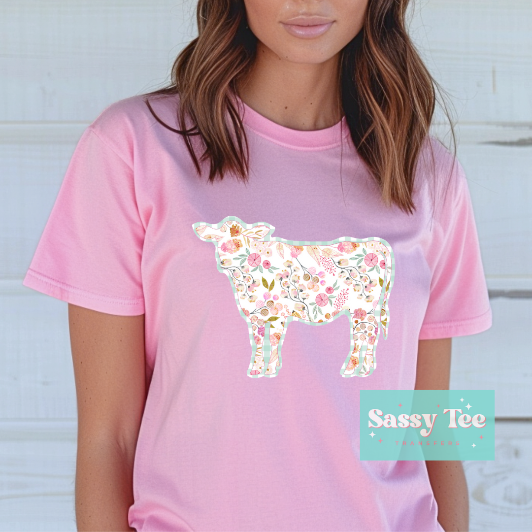 FLORAL COW PASTEL