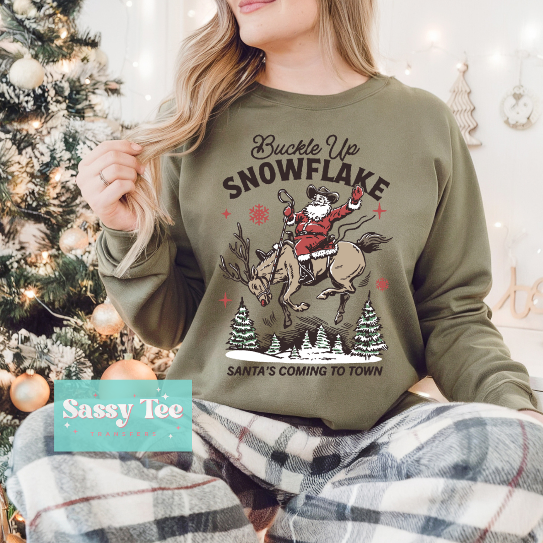 BUCKLE UP SNOWFLAKE SANTA **Preorder/Restock Ships in 5-10 biz days**
