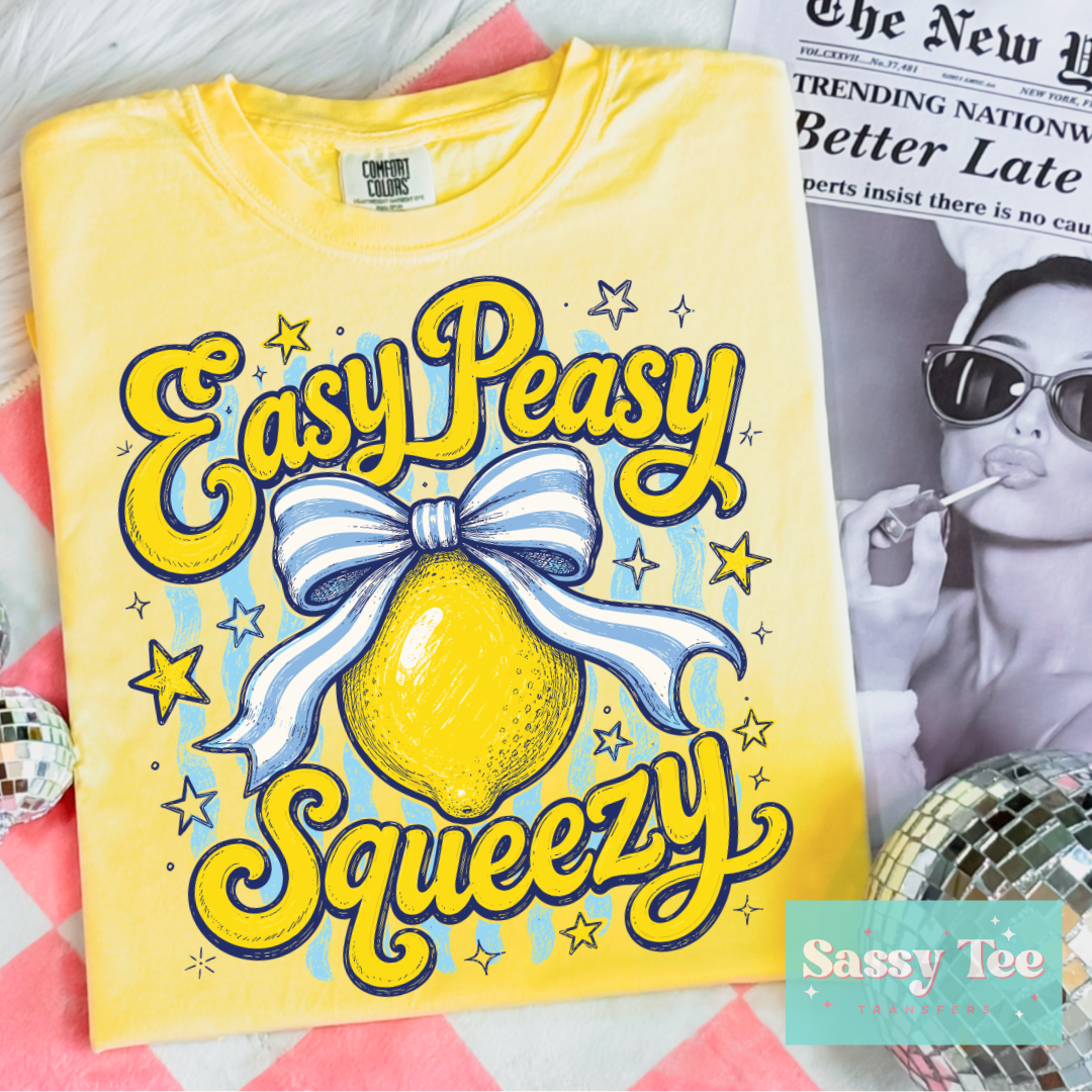 EASY PEASY PREPPY BLUE STRIPE BOW **Preorder/Restock Ships in 5-10 biz days**
