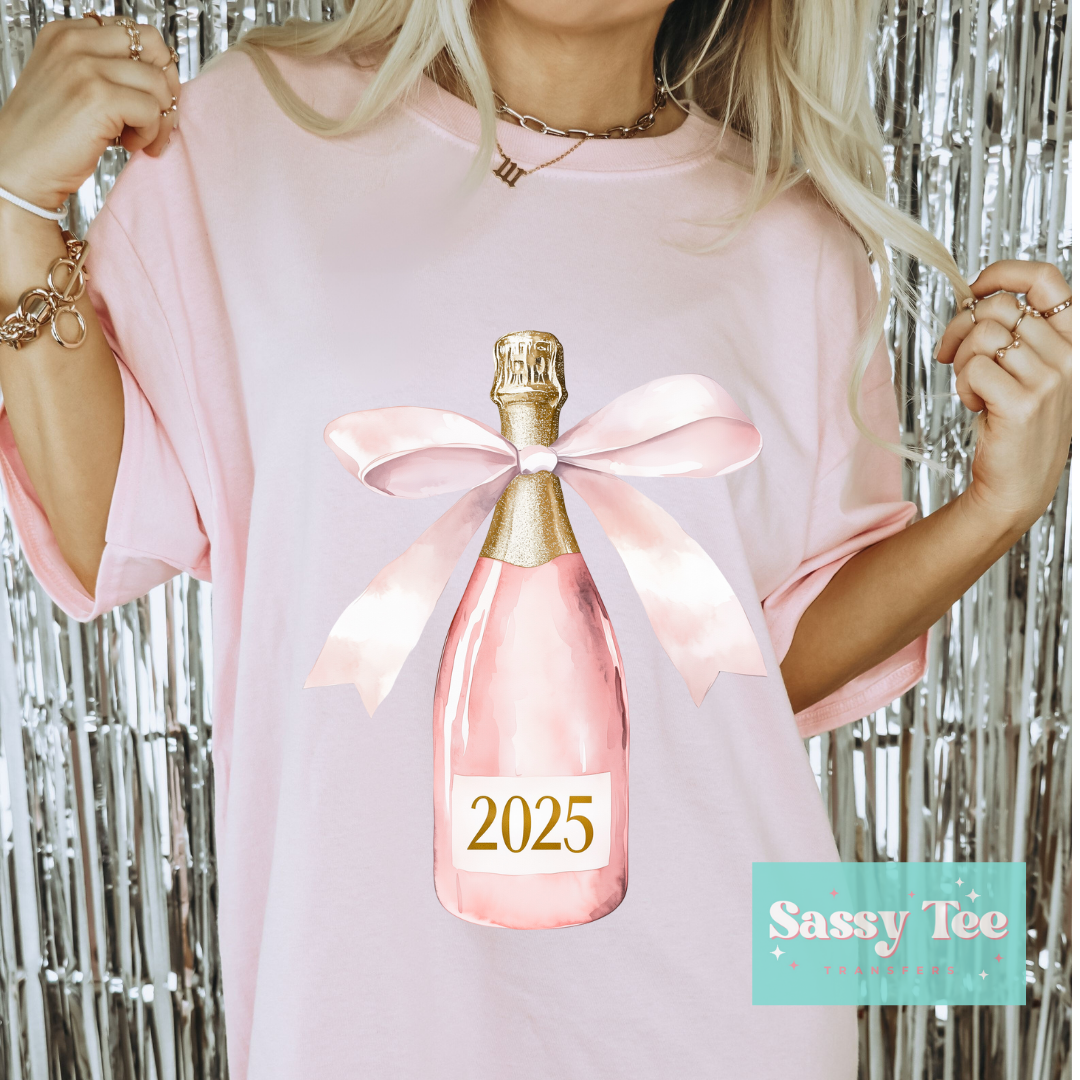 NYE CHAMPAGNE PINK GOLD BOW