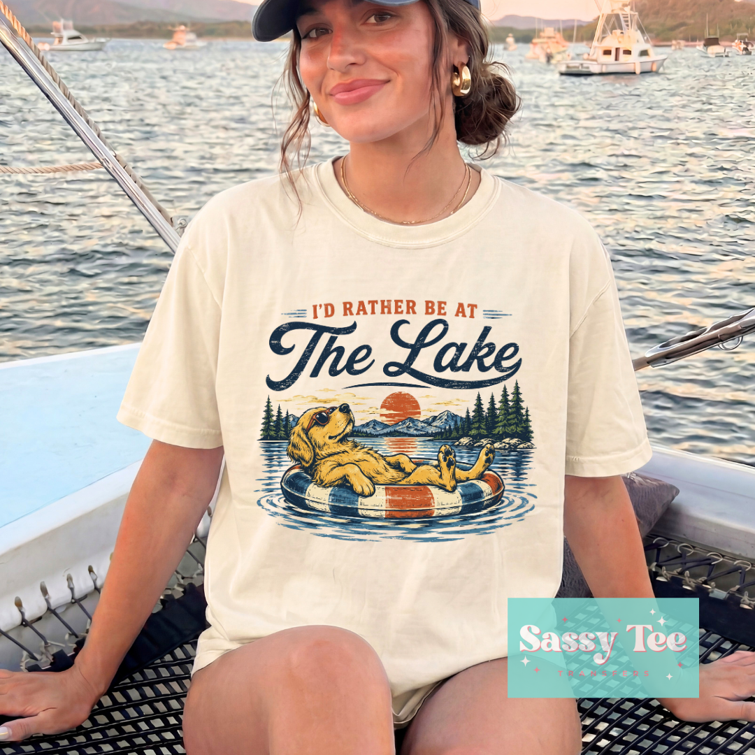 I'D RATHER BE AT THE LAKE DOG FLOATING **Preorder/Restock Ships in 5-10 biz days**