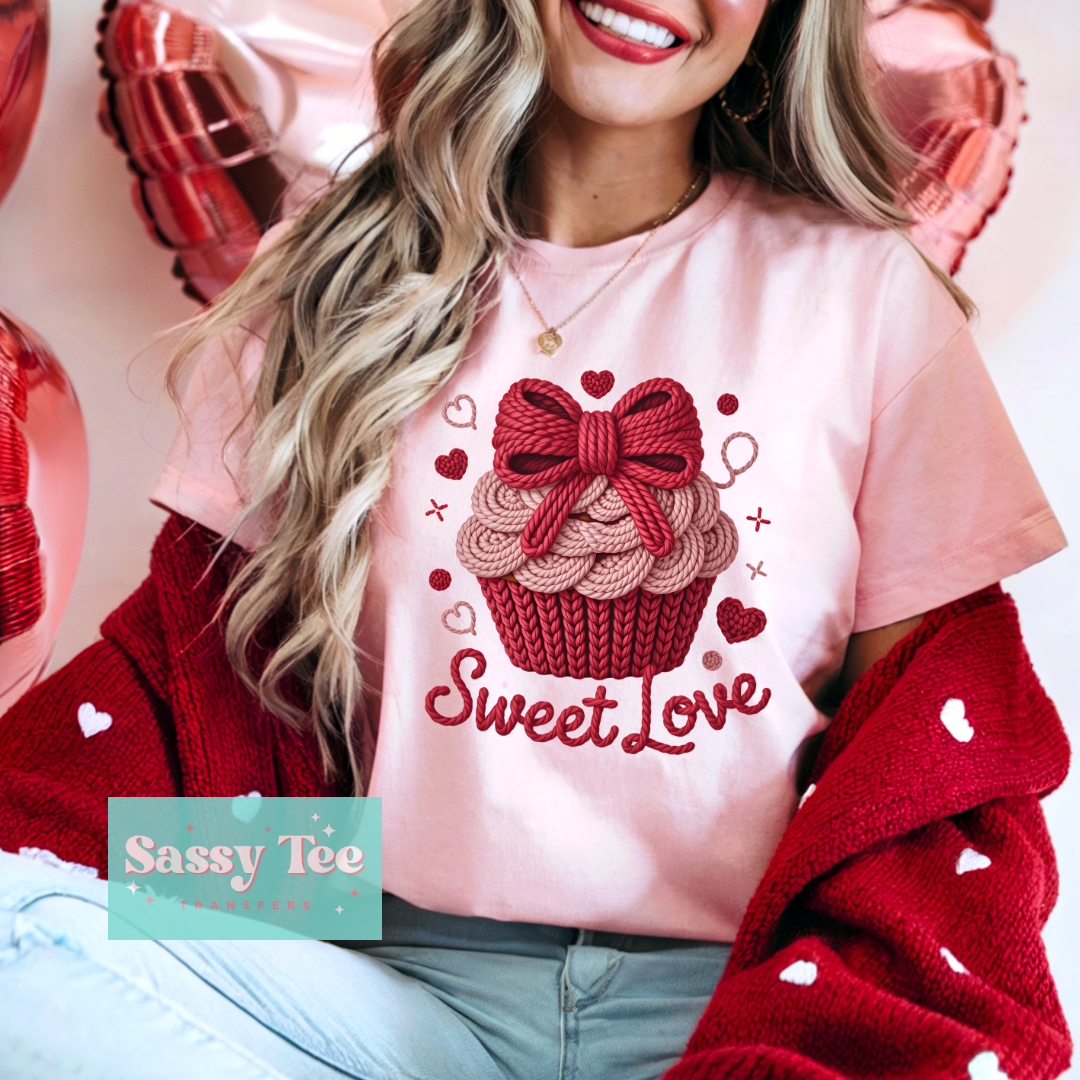SWEET LOVE CUPCAKE BOW FAUX YARN **Preorder/Restock Ships in 5-10 biz days**