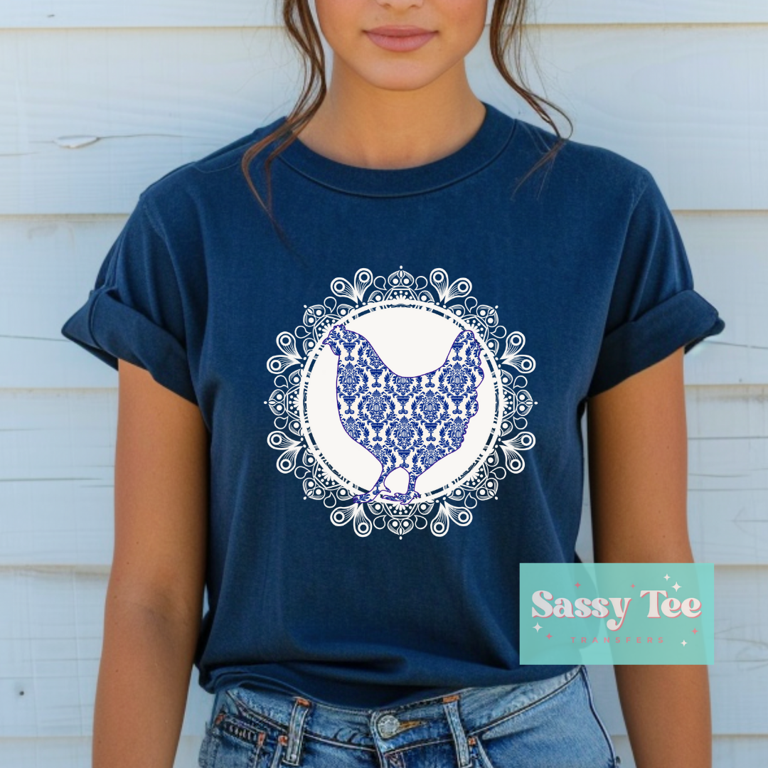 CHICKEN LACE BLUE WHITE