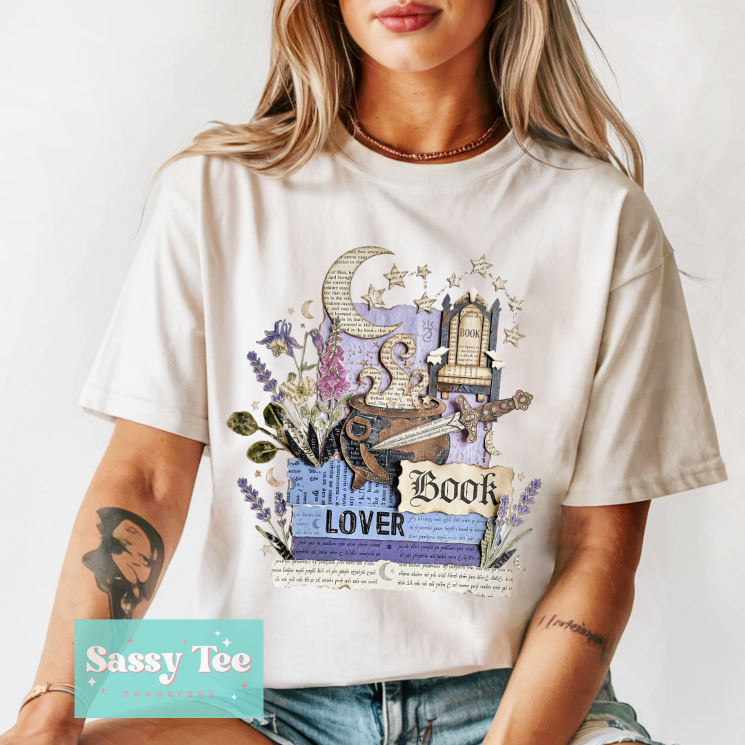 BOOK LOVER BLUE FAUX COLLAGE **Preorder/Restock Ships in 5-10 biz days**