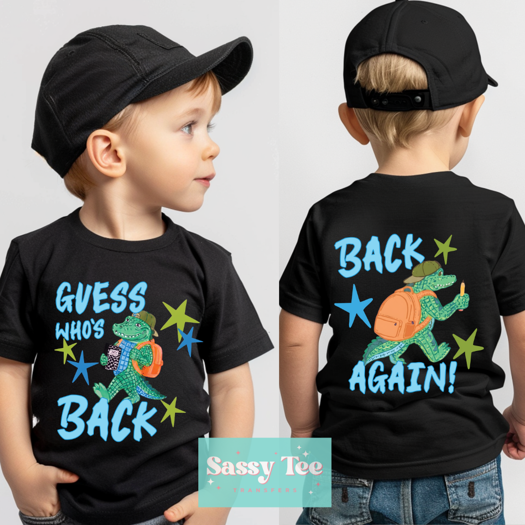 GUESS WHO'S BACK GATOR BLUE Kids Front + Back Set **Preorder/Restock Ships in 5-10 biz days**