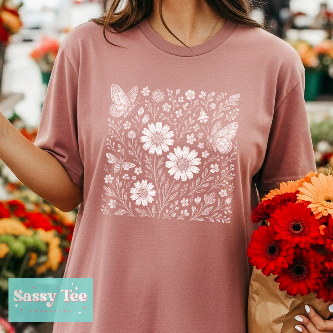 FLOWERS BUTTERFLY SPRING WHITE **Preorder/Restock Ships in 5-10 biz days**