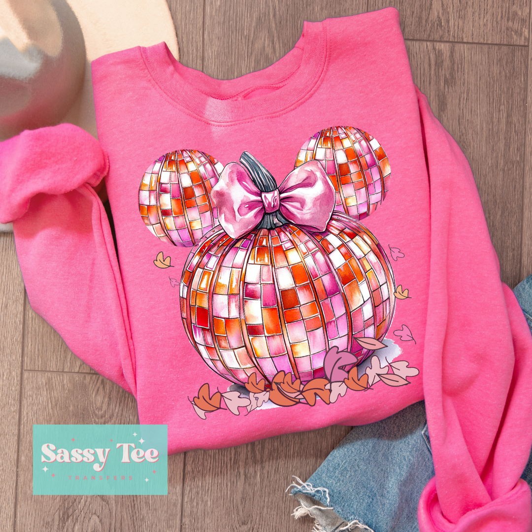 PUMPKIN MOUSE DISCO PINK BOW **Preorder/Restock Ships in 5-10 biz days**