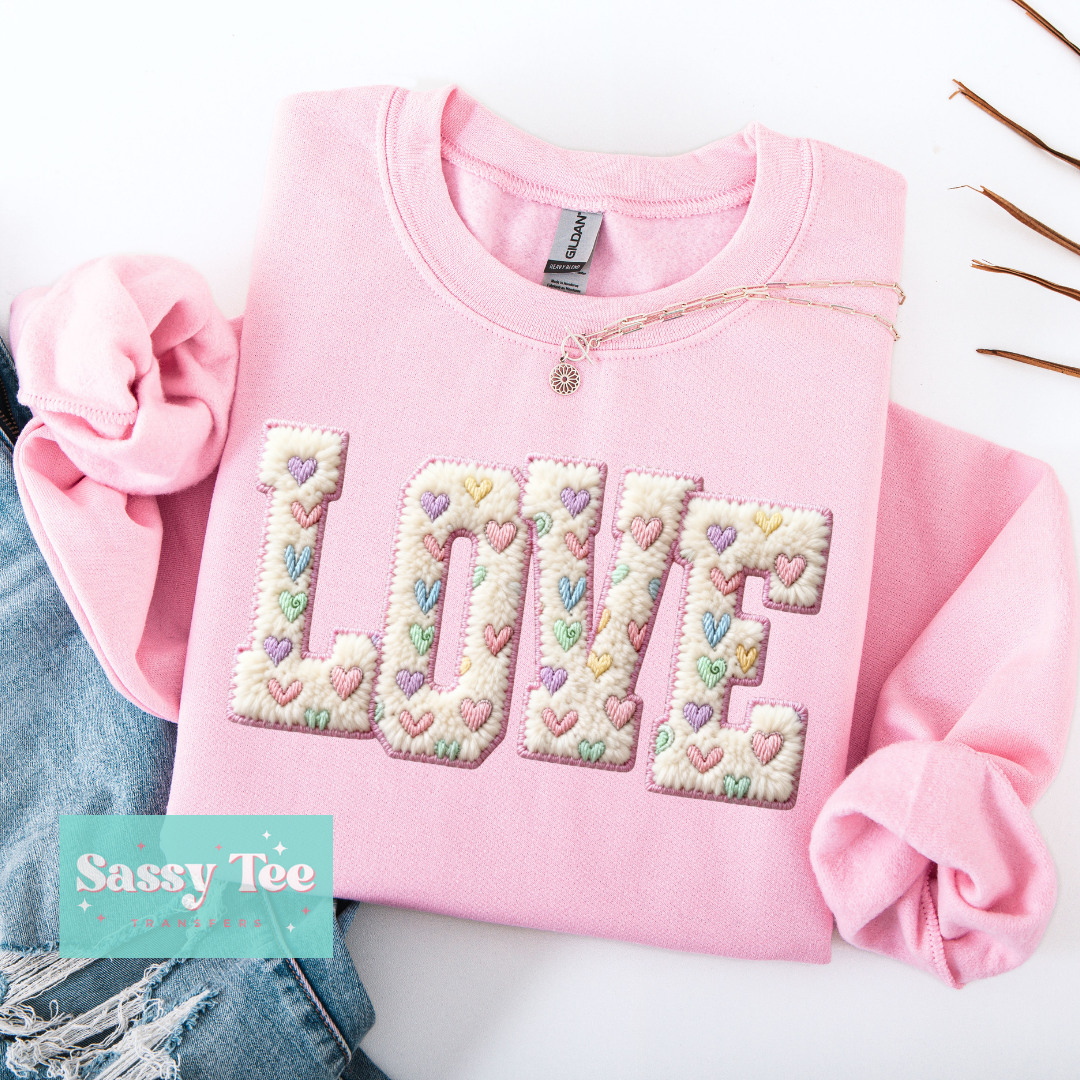 LOVE PASTEL HEARTS FAUX YARN **Preorder/Restock Ships in 5-10 biz days**