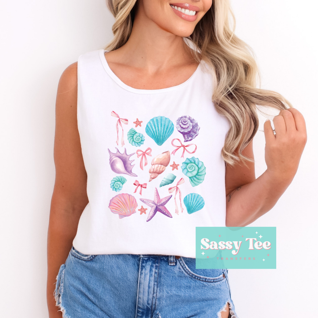 SEASHELLS PASTELS COQUETTE PINK BOW