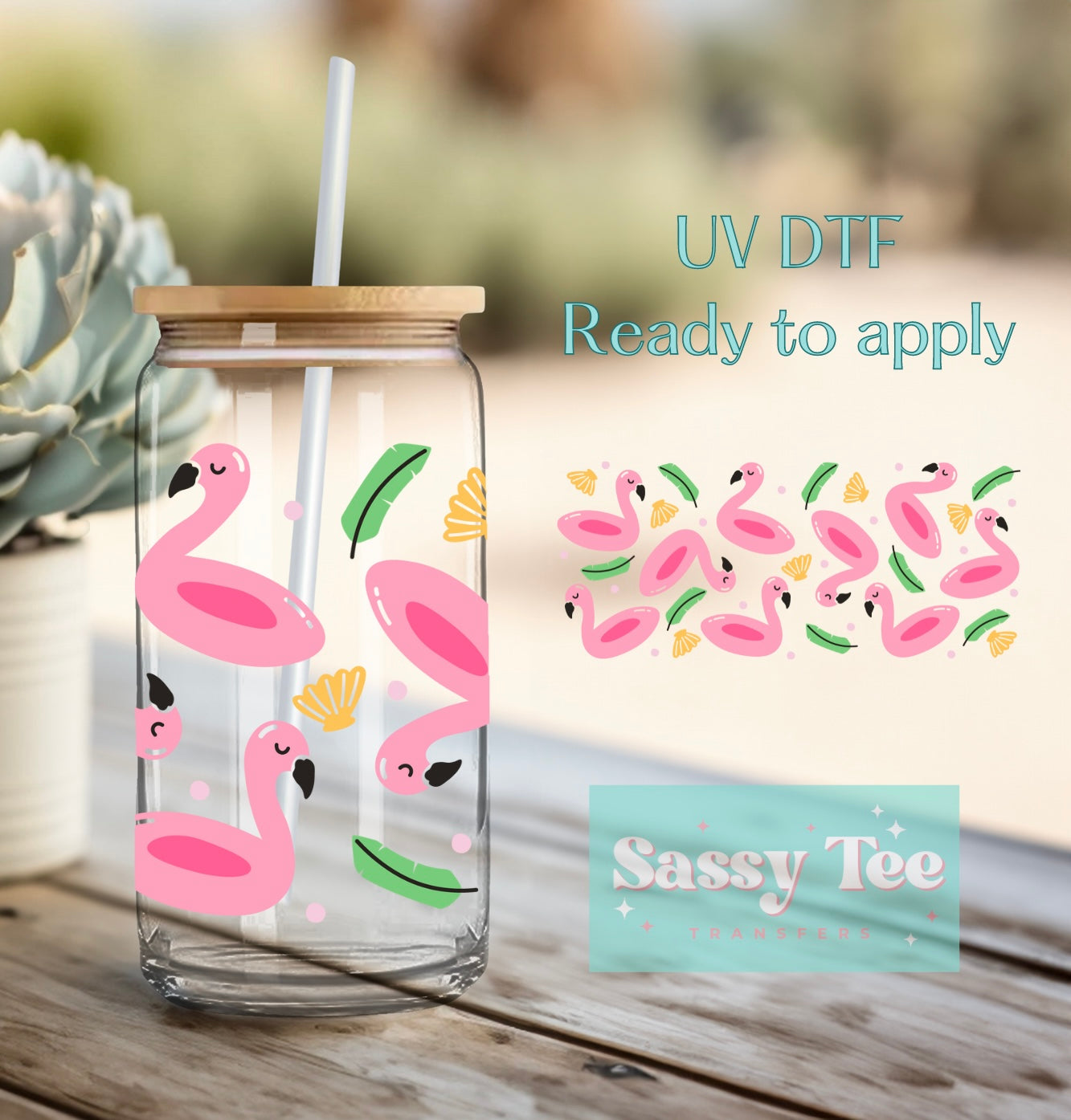 FLAMINGO POOL UVDTF CUP WRAP