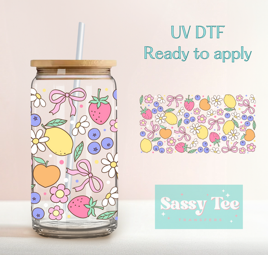 SPRING FRUIT BOWS UV DTF CUP WRAP