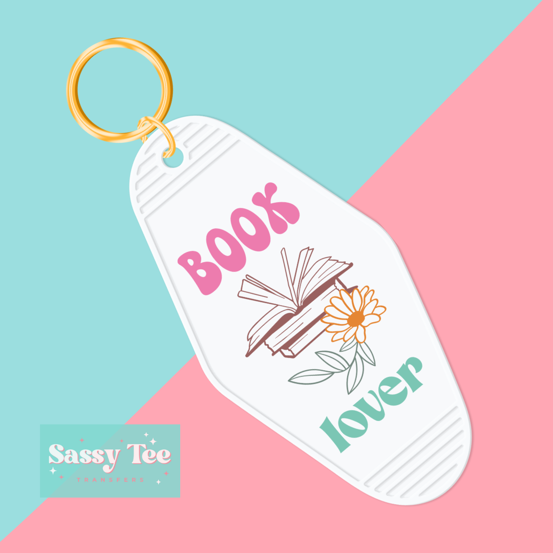 BOOK LOVER RETRO UV DTF KEYCHAIN DECAL **Preorder, Ships in 5-10 biz days**