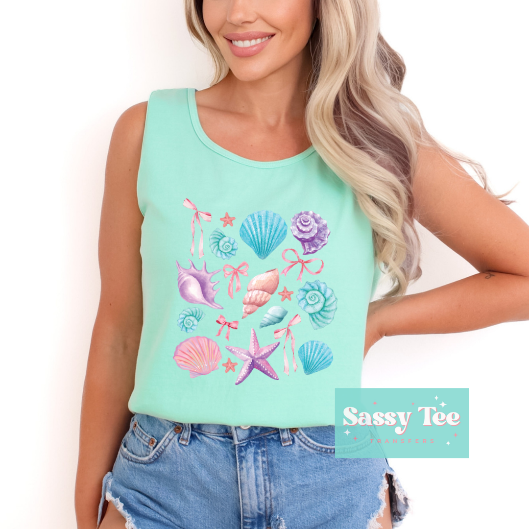 SEASHELLS PASTELS COQUETTE PINK BOW