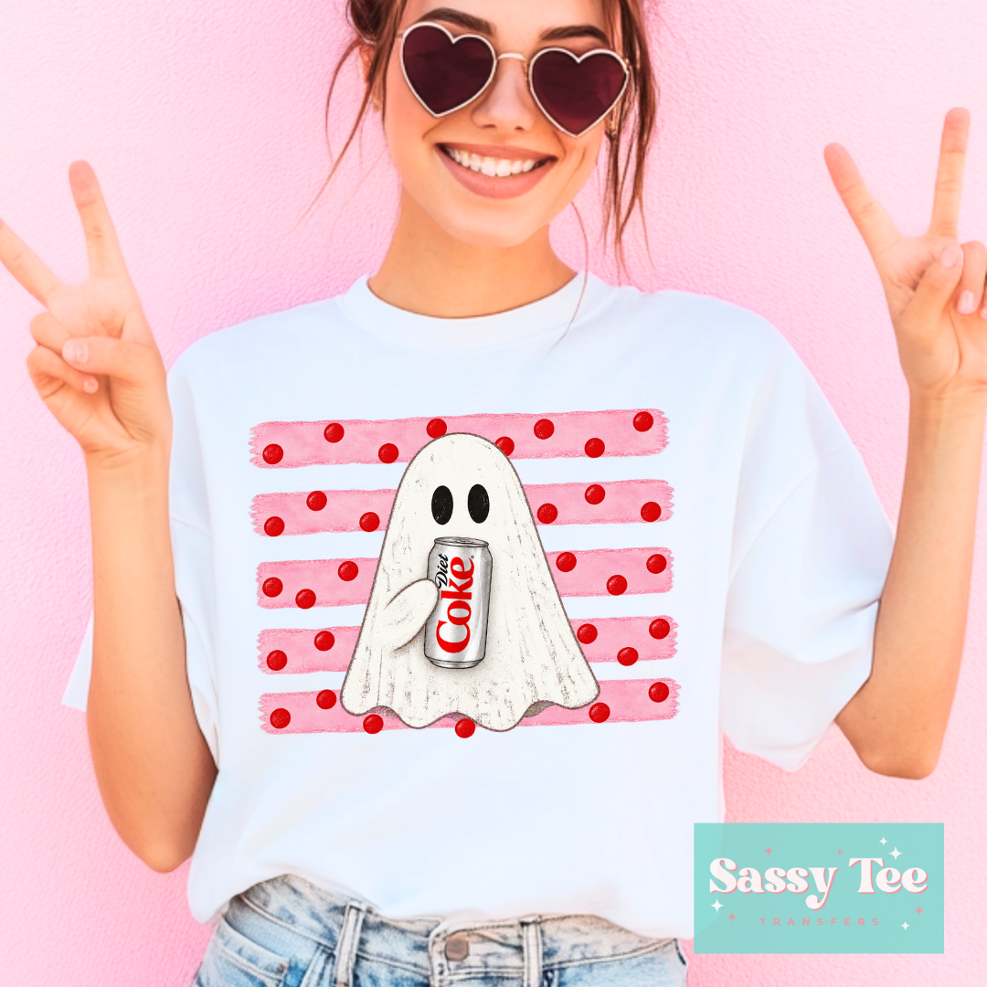 DIET COLA GHOST PREPPY STRIPES PINK **Preorder/Restock Ships in 5-10 biz days**