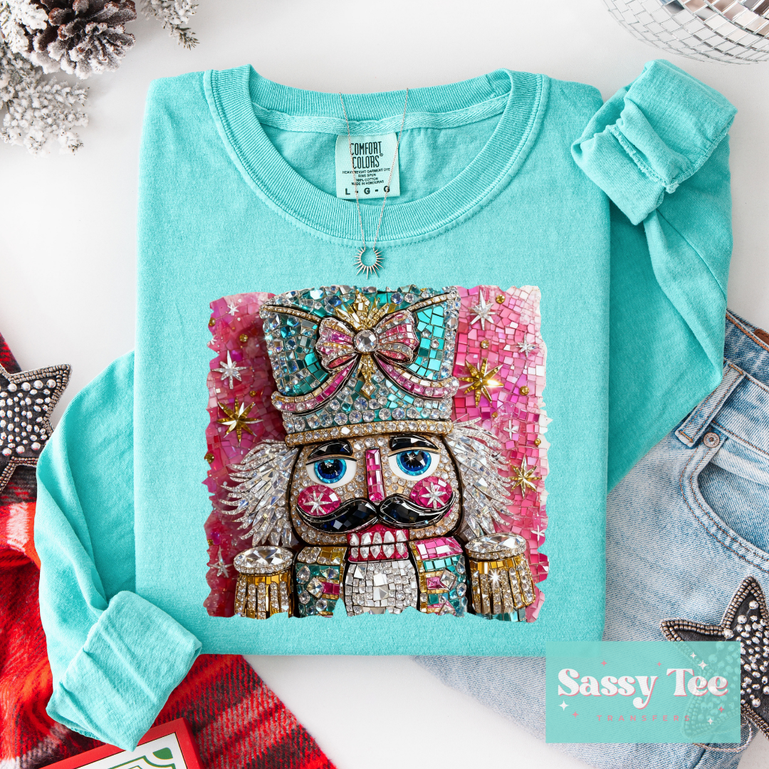 NUTCRACKER PINK MINT FAUX RHINESTONE **Preorder/Restock Ships in 5-10 biz days**