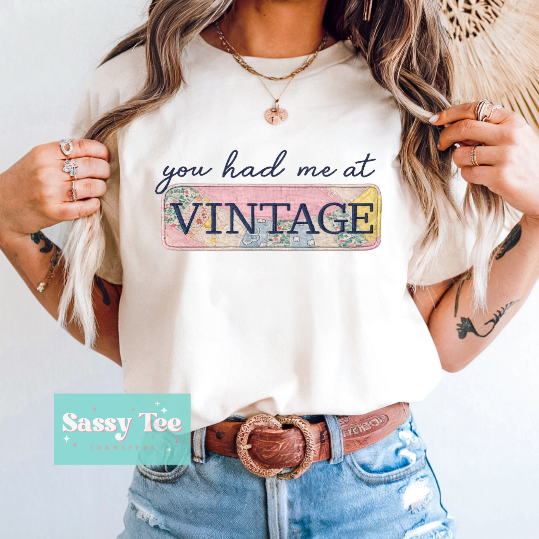 YOU HAD ME AT VINTAGE FAUX PATCHWORK **Preorder/Restock Ships in 5-10 biz days**