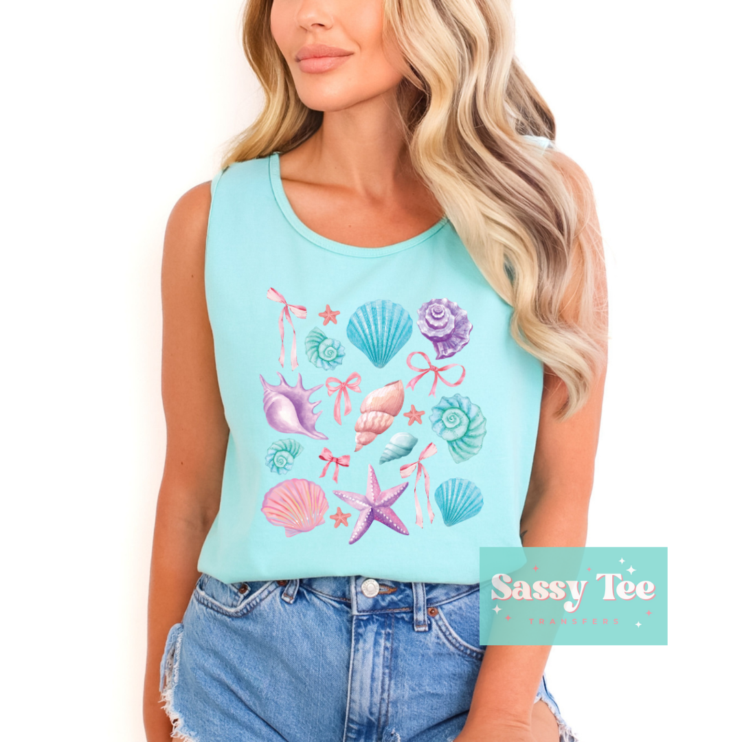 SEASHELLS PASTELS COQUETTE PINK BOW