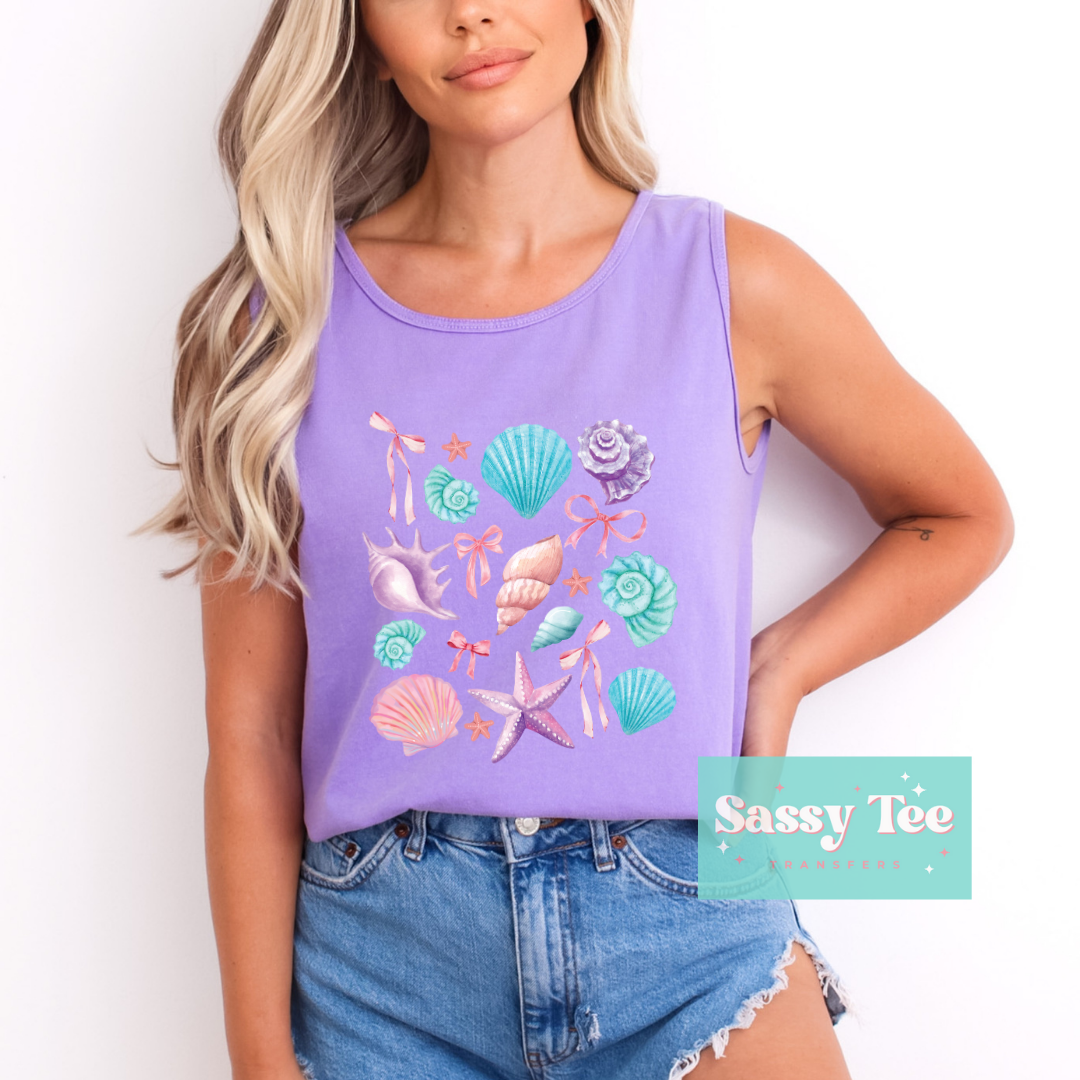 SEASHELLS PASTELS COQUETTE PINK BOW