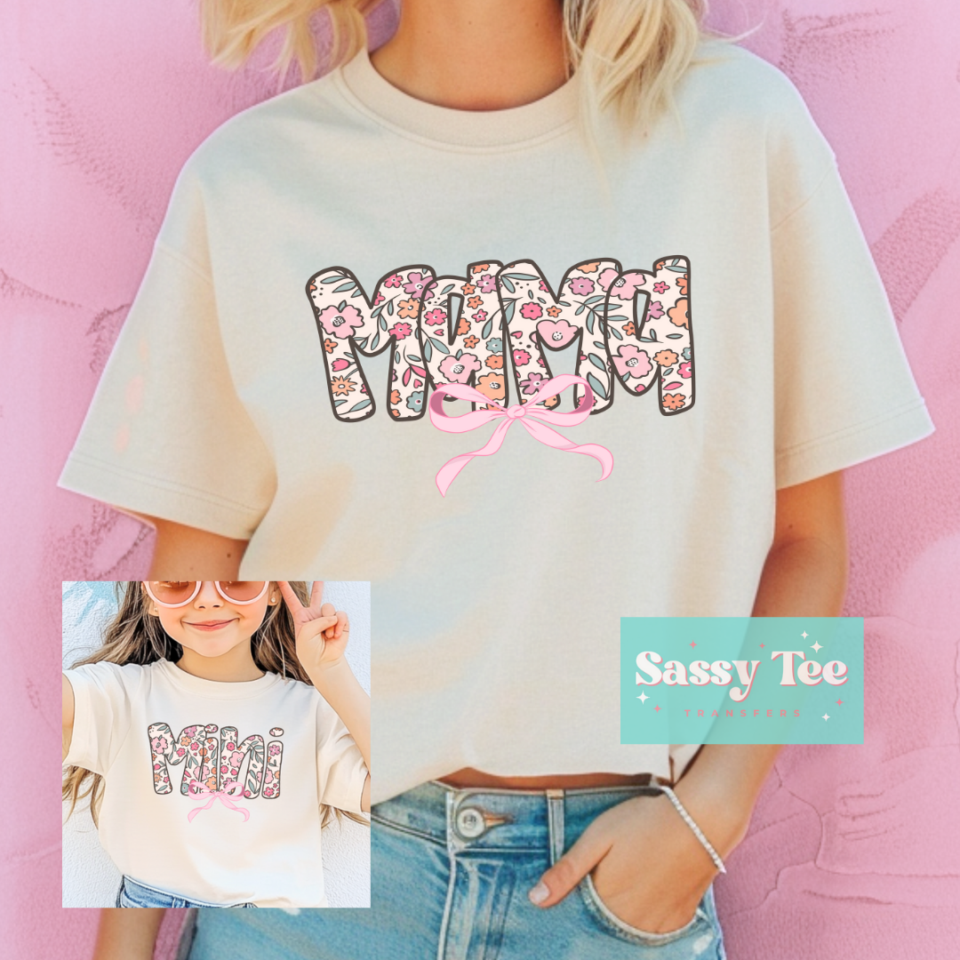 FLORAL RETRO MAMA MINI BOW Adult/Kid options **Preorder, Ships in 5-10 biz days**