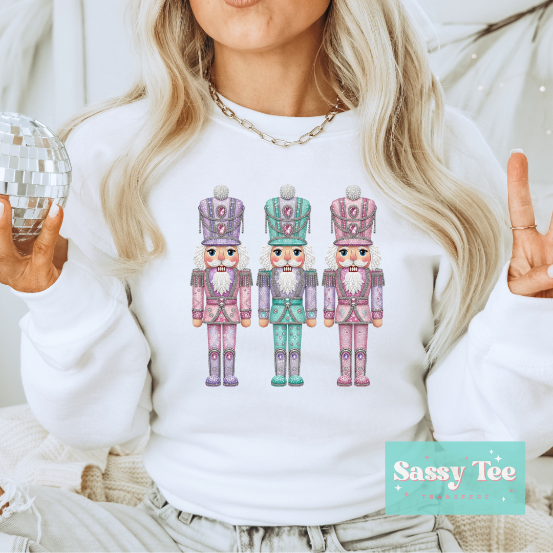 PASTEL RHINESTONE NUTCRACKERS CHRISTMAS **Preorder/Restock Ships in 5-10 biz days**