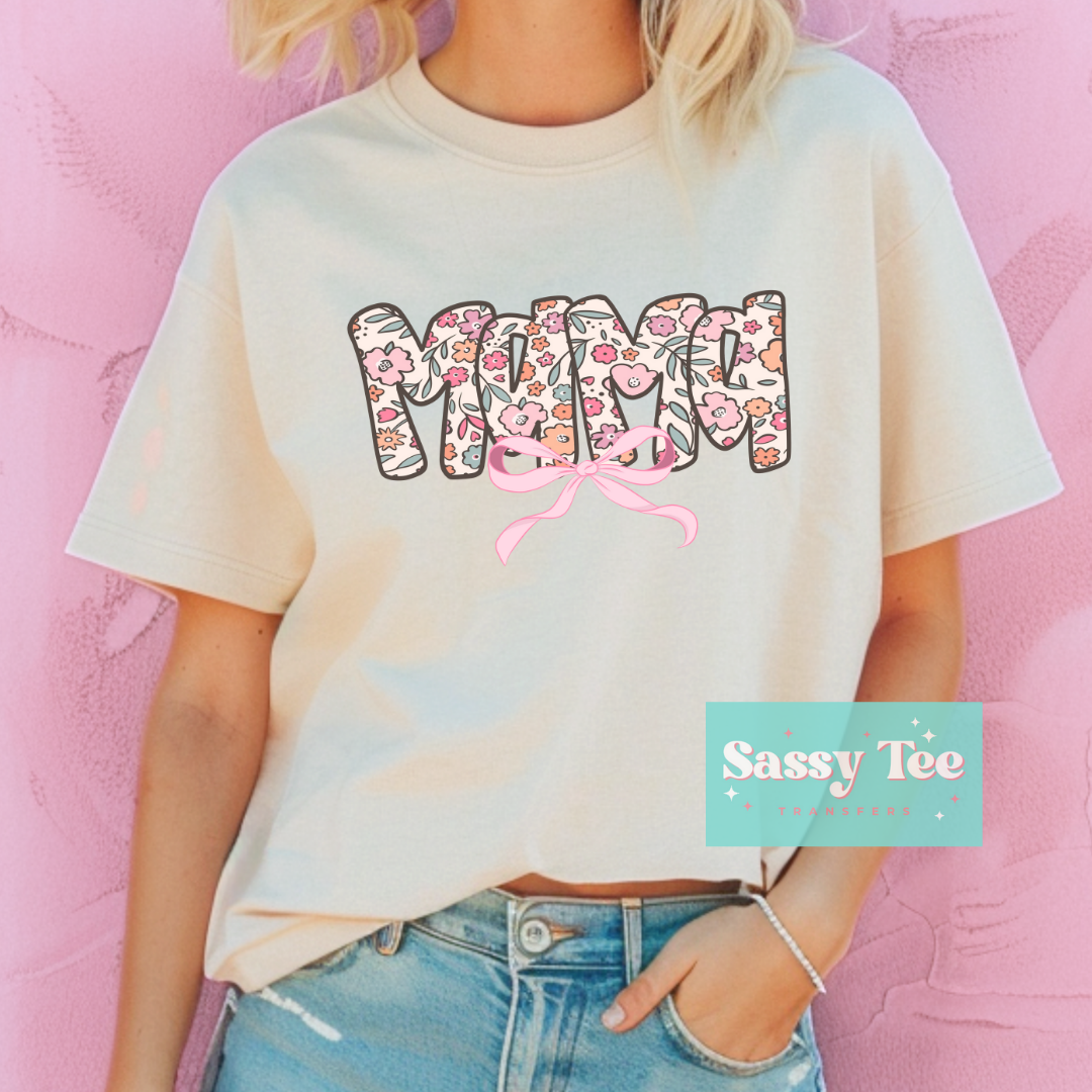 FLORAL RETRO MAMA MINI BOW Adult/Kid options **Preorder, Ships in 5-10 biz days**