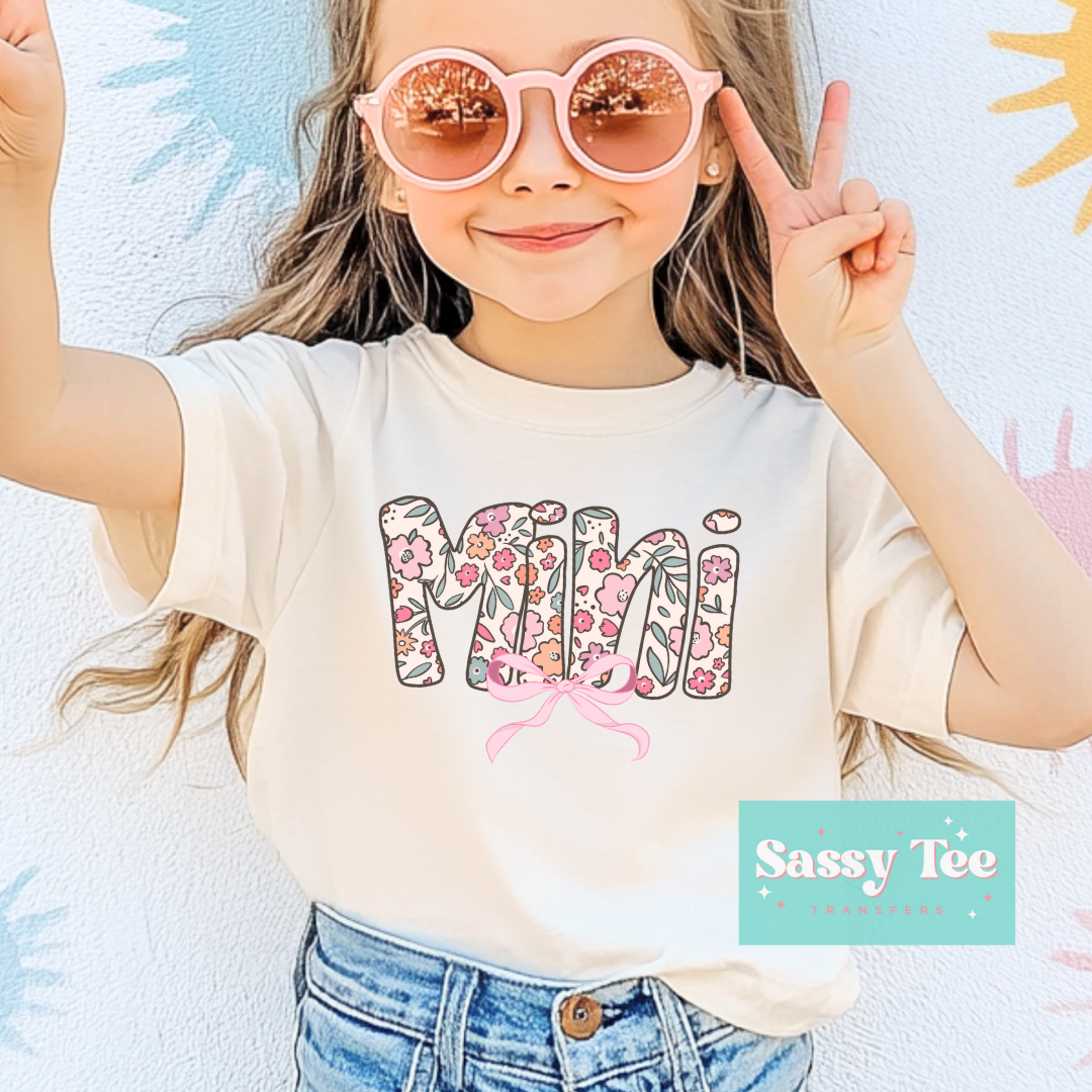 FLORAL RETRO MAMA MINI BOW Adult/Kid options **Preorder, Ships in 5-10 biz days**