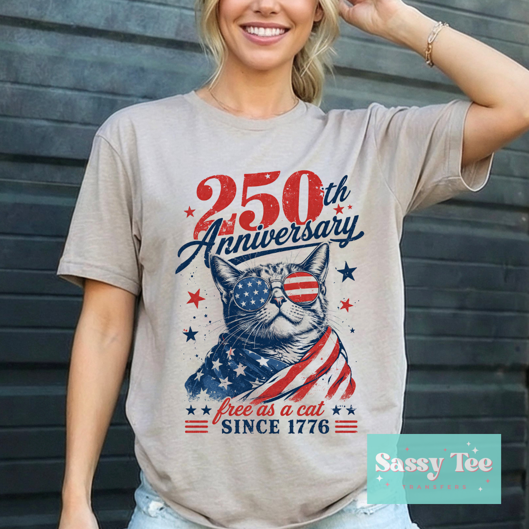 250TH ANNIVERSARY FREE AS A CAT FLAG USA **Preorder/Restock Ships in 5-10 biz days**