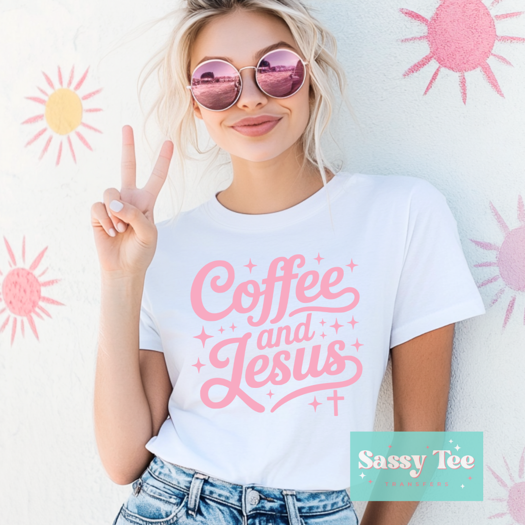 COFFEE AND JESUS PINK **Preorder/Restock Ships in 5-10 biz days**