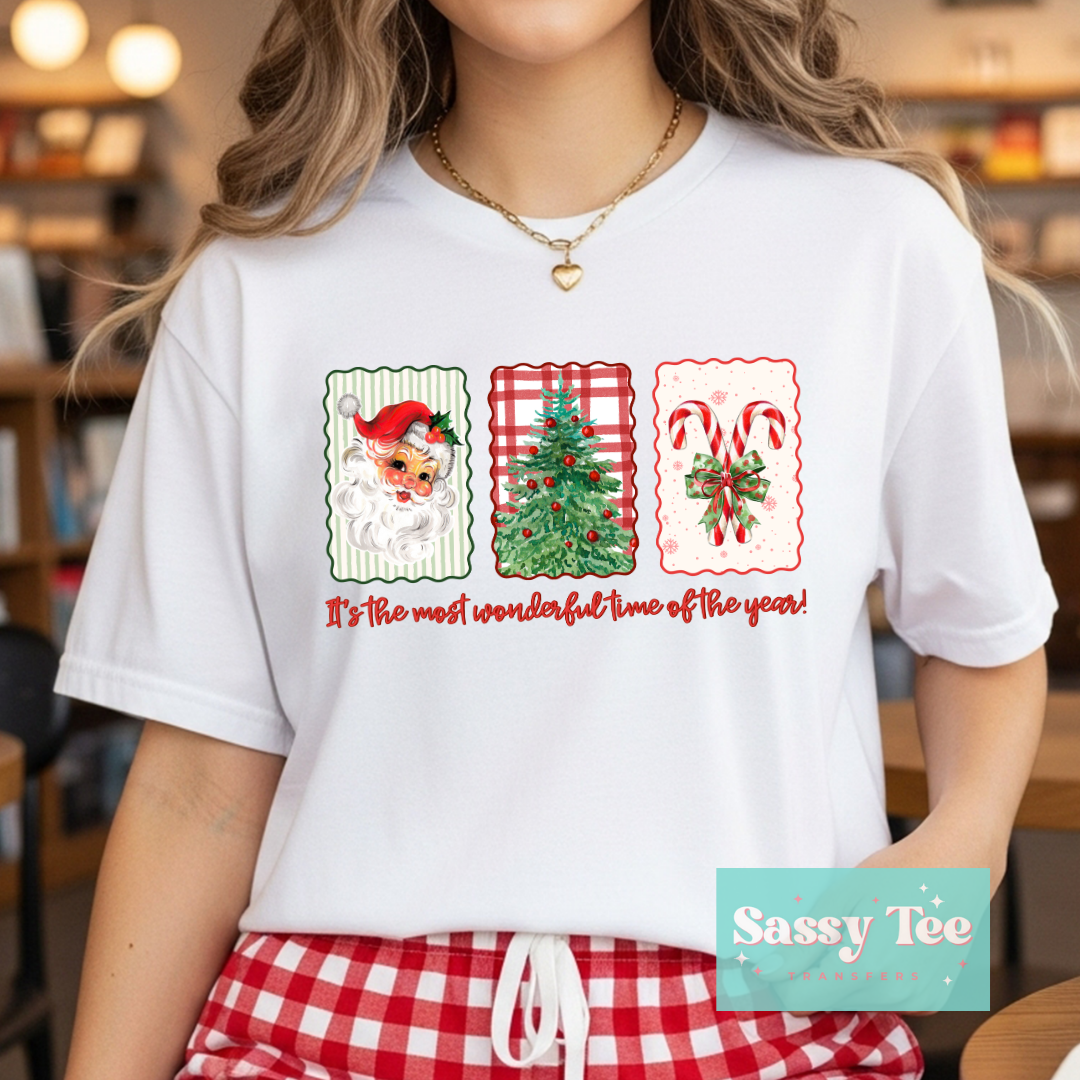 MOST WONDERFUL TIME CHRISTMAS SANTA GREEN RED **Preorder/Restock Ships in 5-10 biz days**