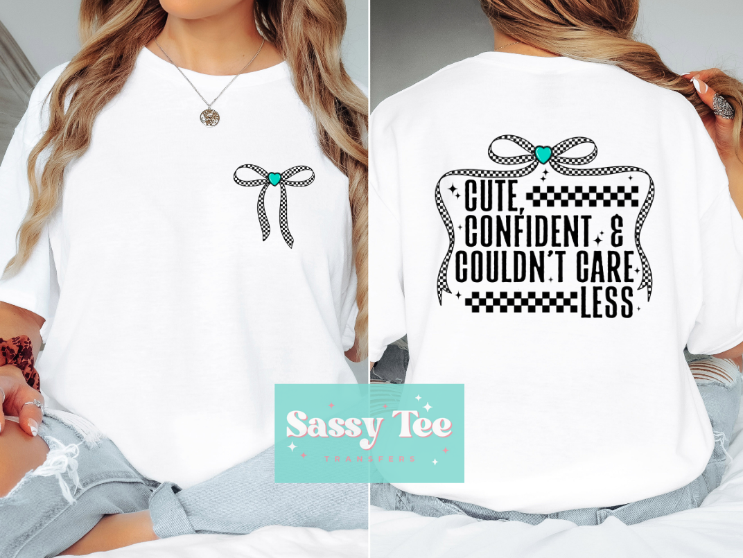 CUTE CONFIDENT CARELESS Front + Back SET