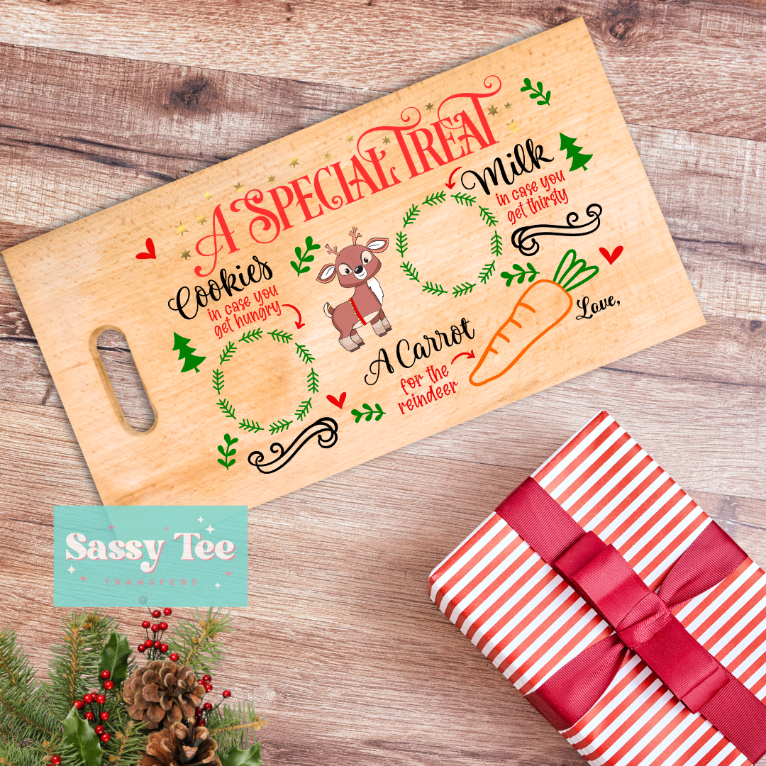 SANTA COOKIES A SPECIAL TREAT UV DTF Board Decal