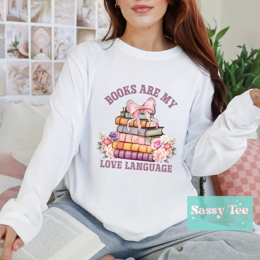 BOOKS ARE MY LOVE LANGUAGE ROSES BOW *Preorder, Ships in 5-10 biz days*
