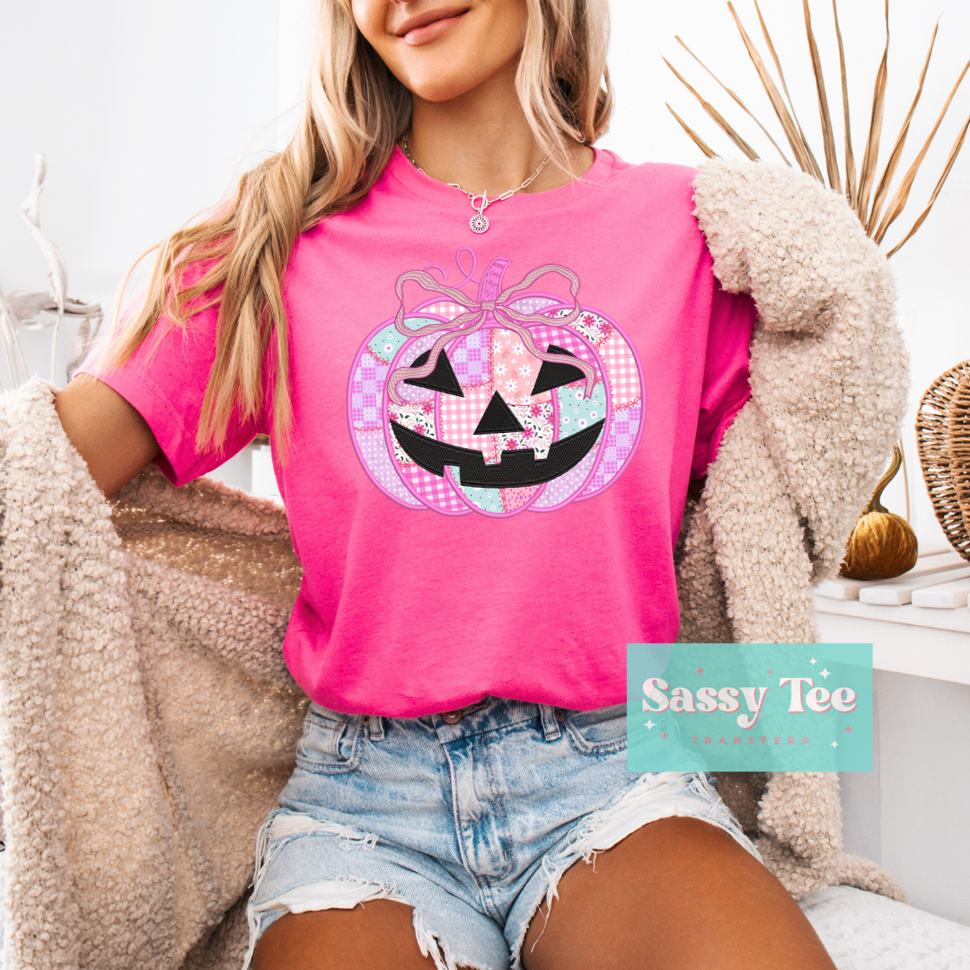 PINK MINT EMBROIDER PUMPKIN **Preorder/Restock Ships in 5-10 biz days**