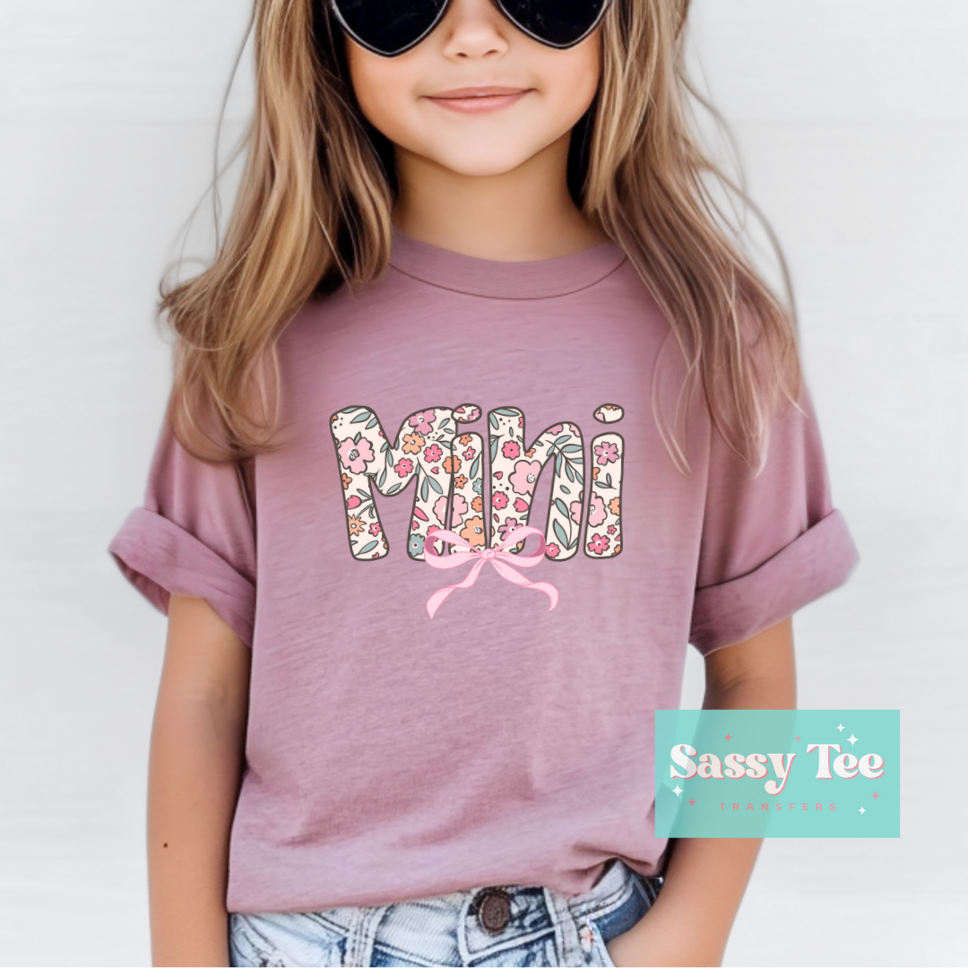 FLORAL RETRO MAMA MINI BOW Adult/Kid options **Preorder, Ships in 5-10 biz days**