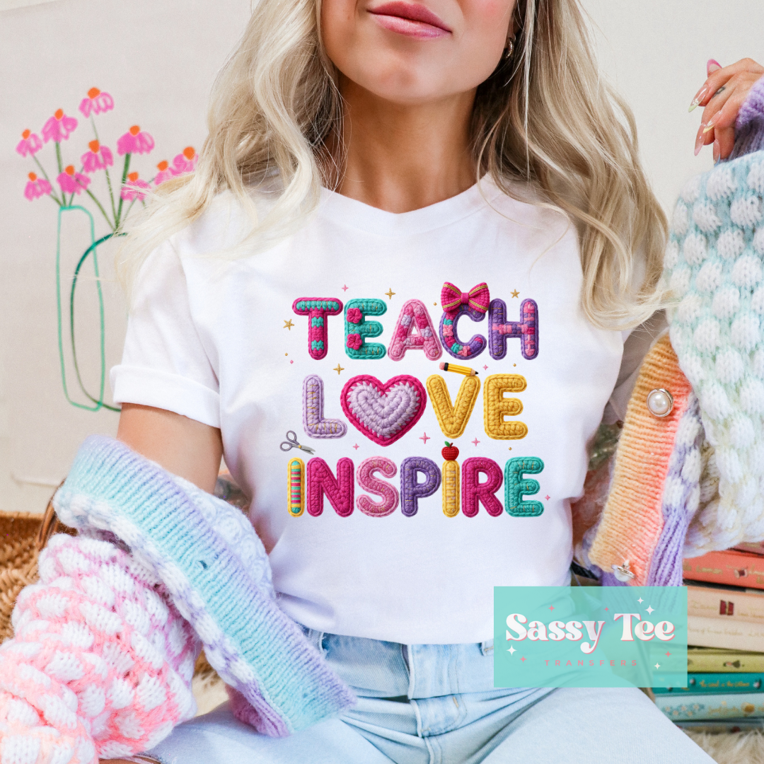 TEACH LOVE INSPIRE FAUX YARN **Preorder/Restock Ships in 5-10 biz days**