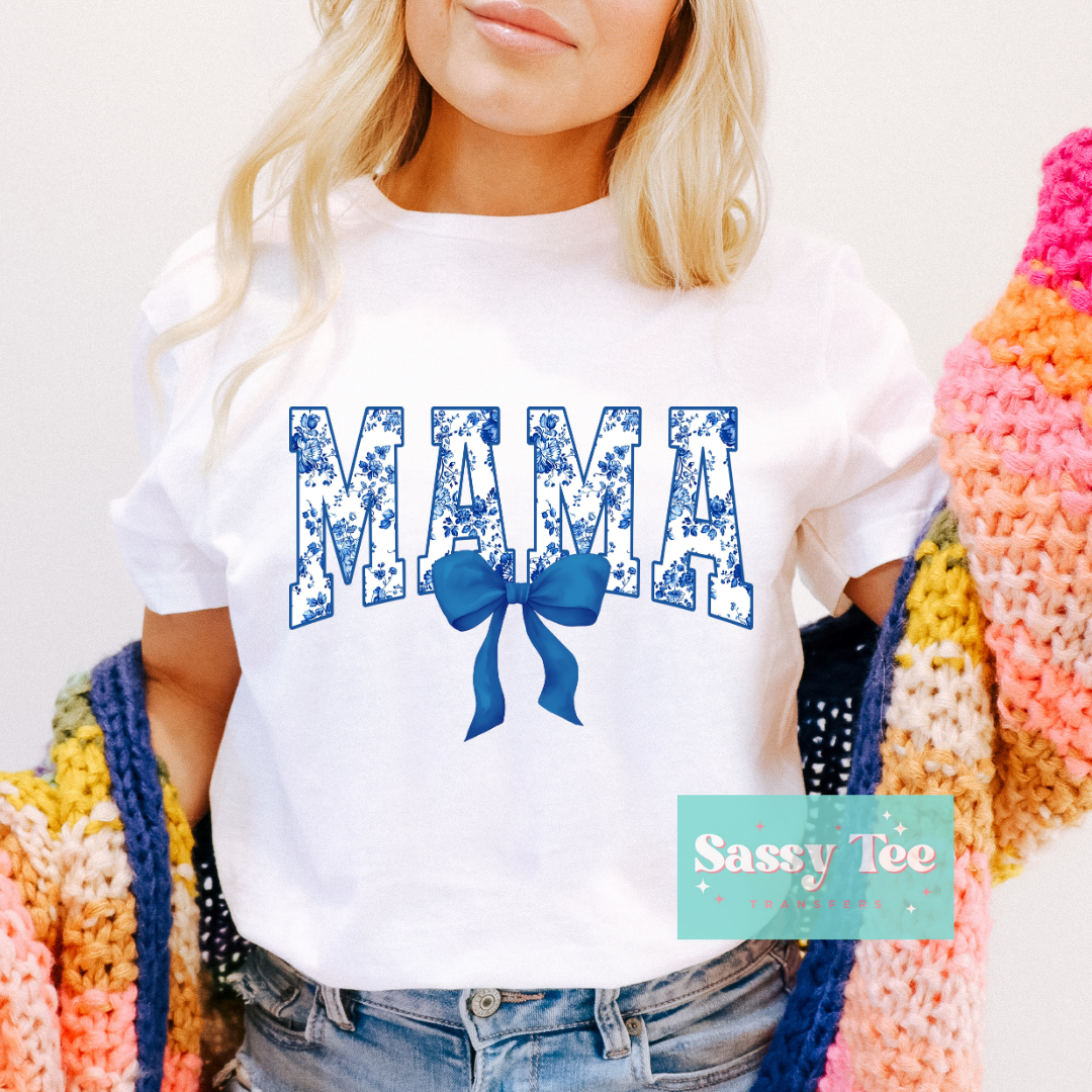 MAMA BLUE BOW FLORAL COQUETTE