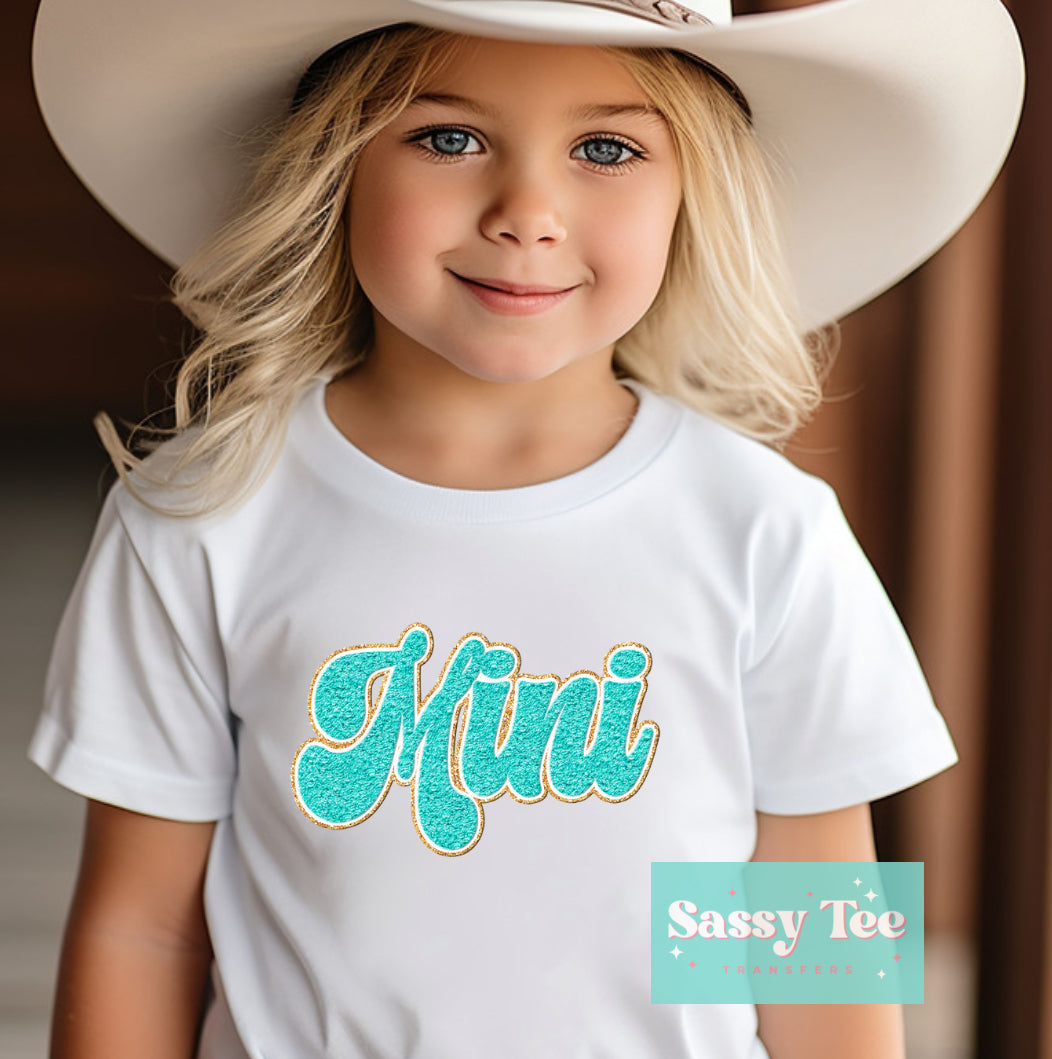 MINI TURQUOISE CHENILLE PATCH