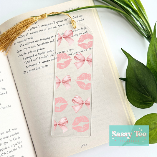 KISS BOWS COQUETTE UV DTF BOOKMARK DECAL