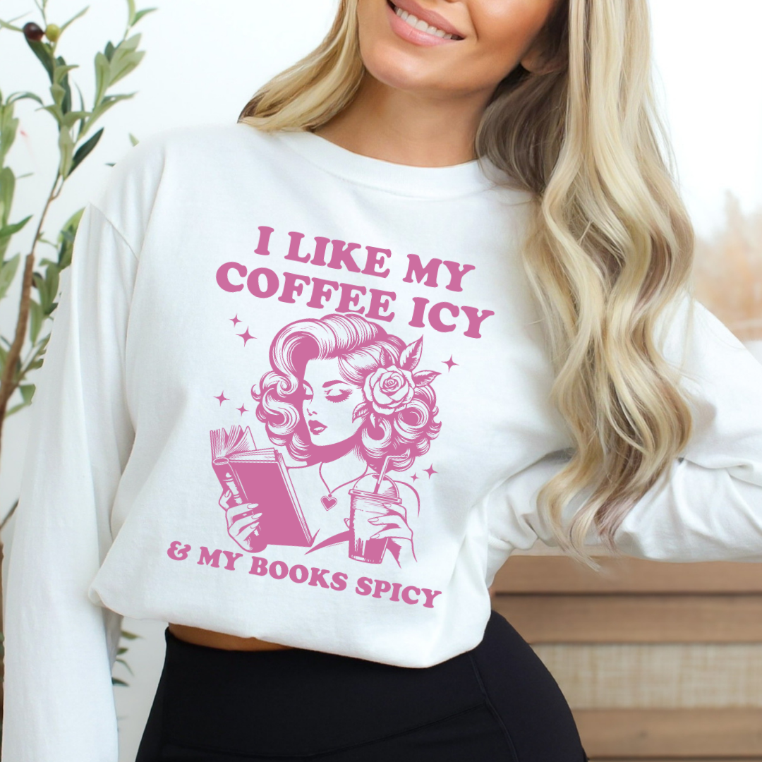 LIKE MY COFFEE ICY BOOKS SPICY PINK VINTAGE