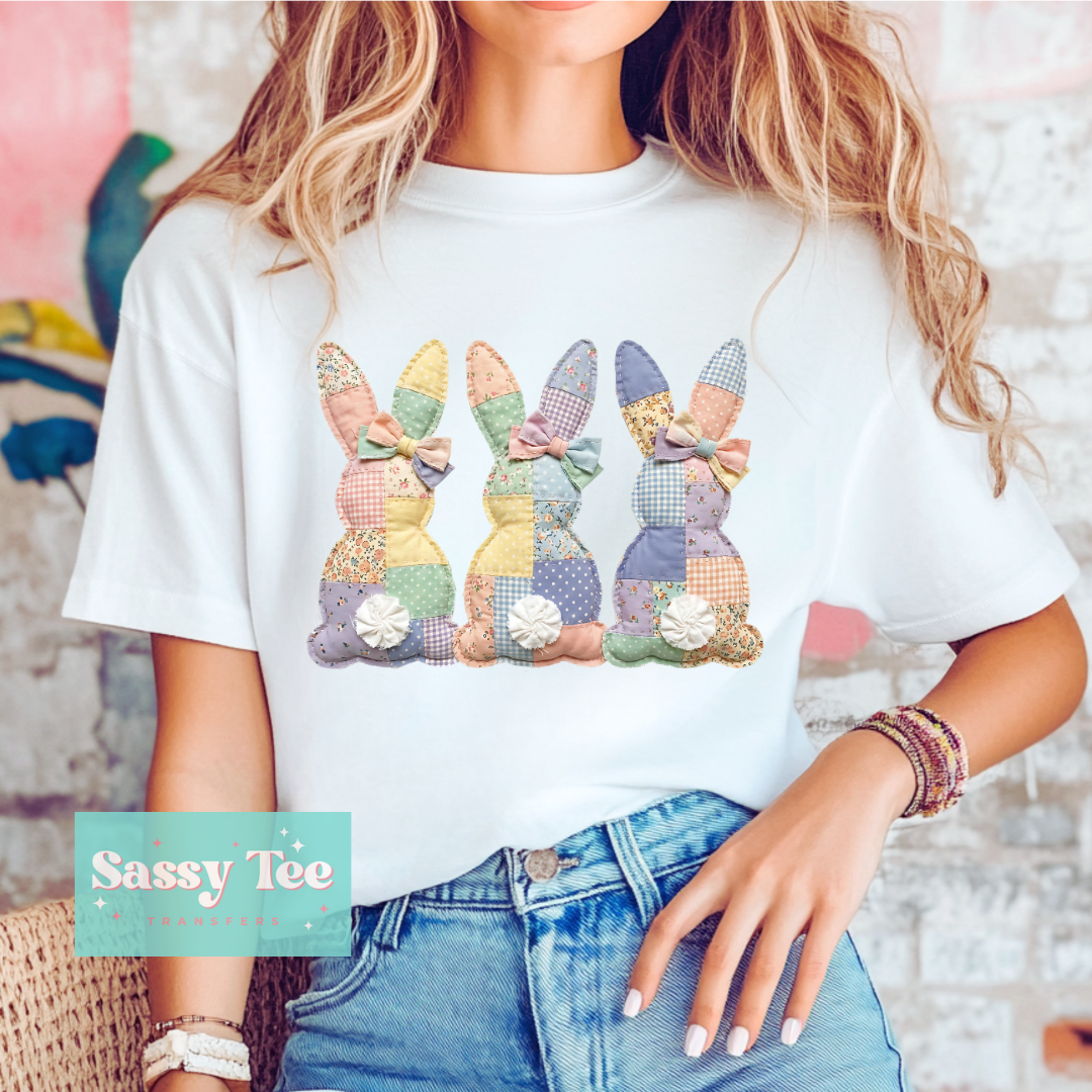 PASTEL COTTONTAIL BUNNIES PATCHWORK **Preorder/Restock Ships in 5-10 biz days**