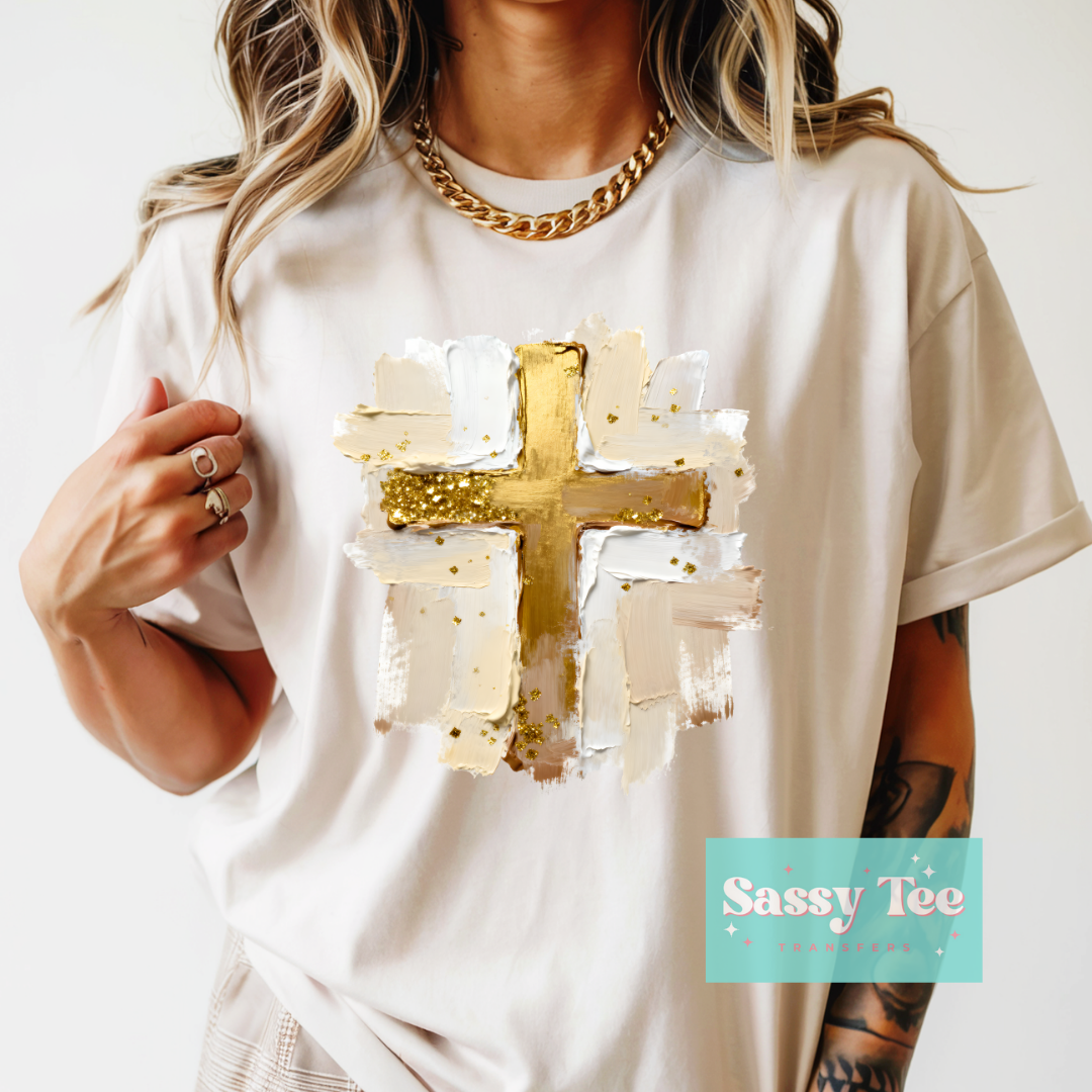 GOLD CROSS TEXTURED PAINT FAITH **Preorder/Restock Ships in 5-10 biz days**