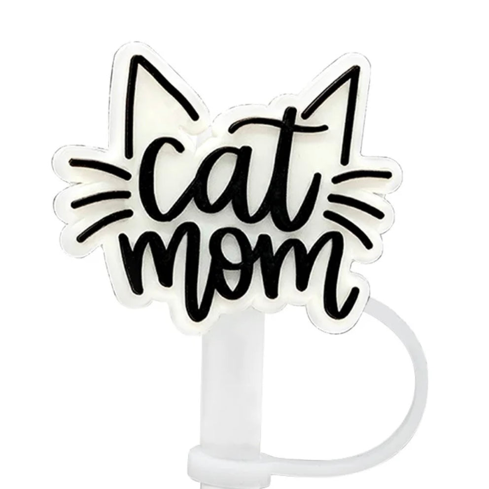 CAT MOM STRAW TOPPER