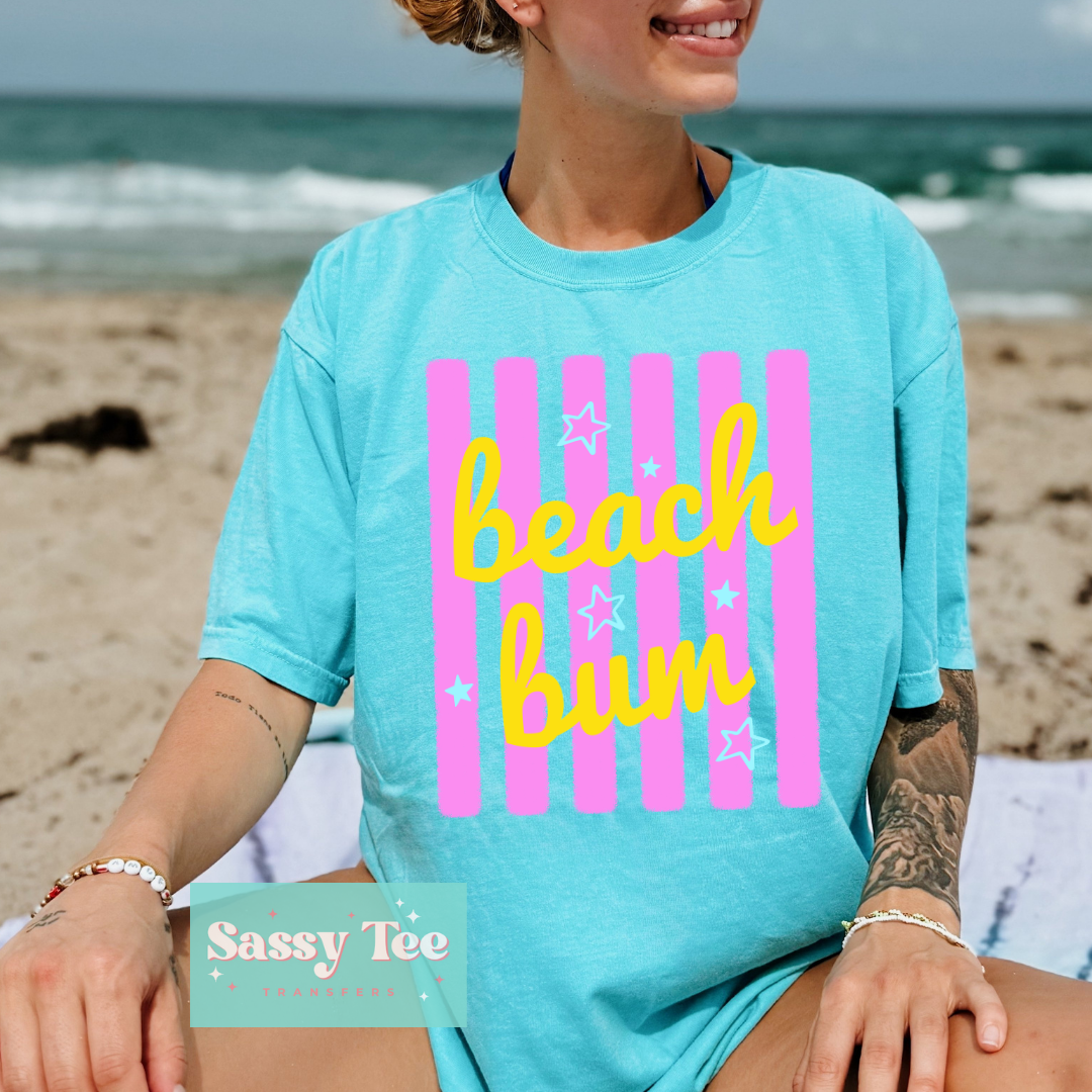BEACH BUM PREPPY PINK STRIPES **Preorder/Restock Ships in 5-10 biz days**